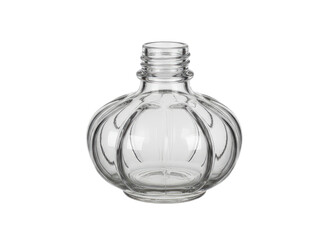 Empty glass bottle fragrance oil vintage container isolated on transparent png