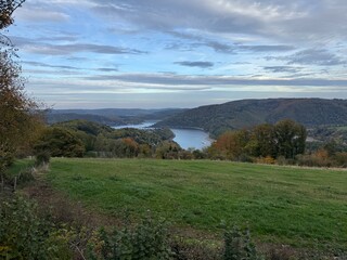 Obraz premium landscape with lake and mountains