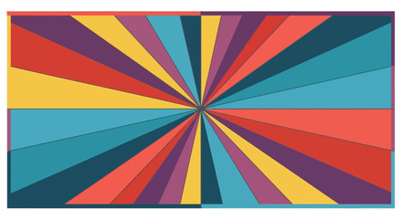 Dynamic colorful lines radiating from a central point evoke a sense of energy and rhythm