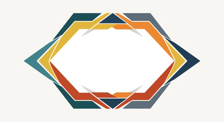 Vibrant geometric frame with an abstract and colorful design, providing a modern and eye catching