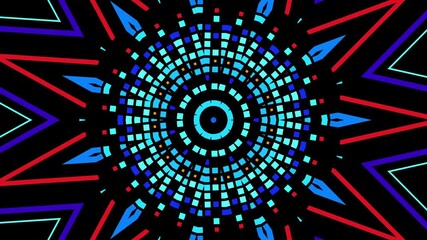 neon blue light kaleidoscope, blue neon kaleidoscope background, luminous abstract kaleidoscope, futuristic neon symmetry pattern, glowing blue fractal loop, electric blue geometric kaleidoscope, neon - Powered by Adobe