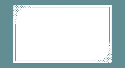 Elegant rectangular frame with delicate dotted corners and blank white space for text