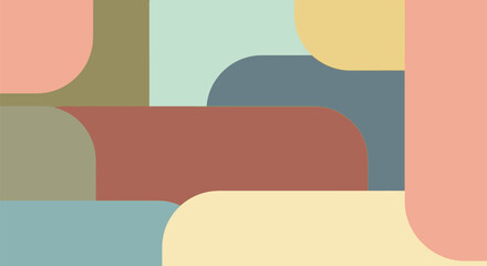 Abstract composition with pastel colored rounded shapes for minimalistic design projects