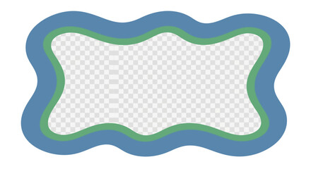 Playful wavy frame with blue and green borders for overlay and customization design