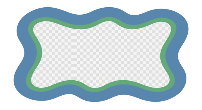 Playful wavy frame with blue and green borders for overlay and customization design