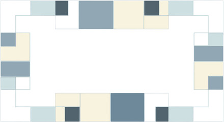 Abstract geometric border design with pastel colors and varied square sizes creating a modern and