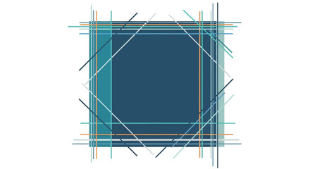 Abstract geometric design with intersecting lines and square frame ideal for backgrounds
