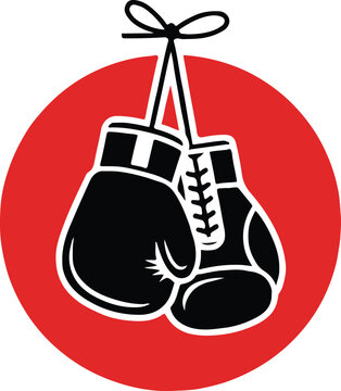 boxing gloves hanging icon vector illustration for sports branding