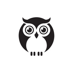 owl logo geometric emblem for education and nature icon