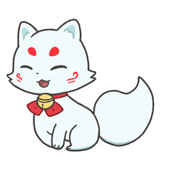 微笑む白狐