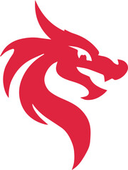 dragon logo head emblem vector for gaming team badge and icon