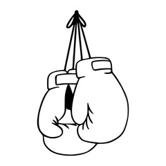 pair of fighting gloves line art