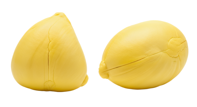 Fresh yellow ripe durian isolated on a white background