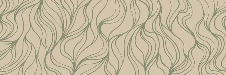 Pale tan abstract wavy fur pattern with soft black waves and organic texture, great for animal print or cozy designs