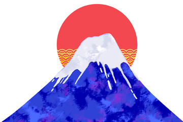 青海波の初日の出富士山