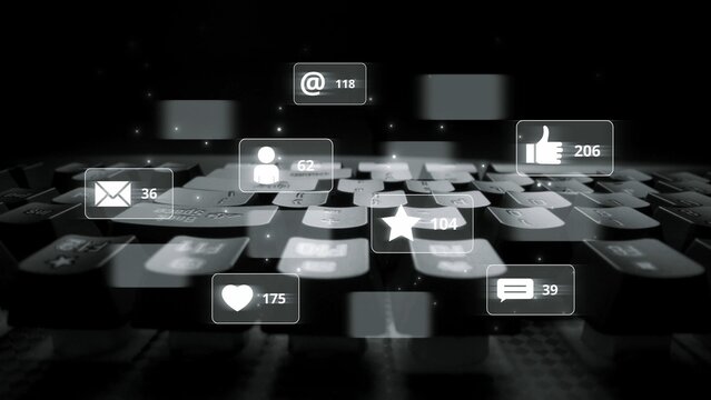 Social media engagement with interaction metrics showing comments, social media reactions, social media messages, and social media connections. Marrow