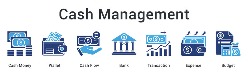 Obraz premium Cash management controlling money flow from wallet through bank transactions to expense budgeting efficiently.