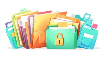 Visual representation of document safety with colorful storage options.