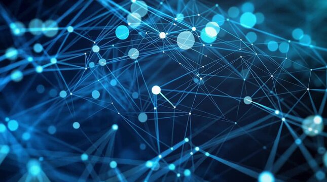 Dynamic glowing network connections pulse with data flow and modern technology insight