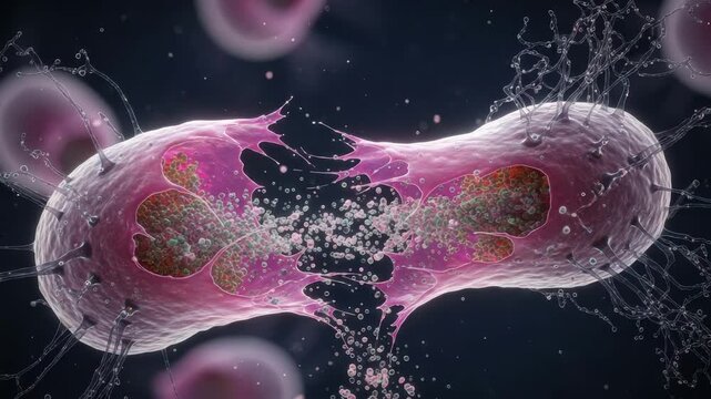 This animation clearly illustrates the complex stages of mitosis and cell division