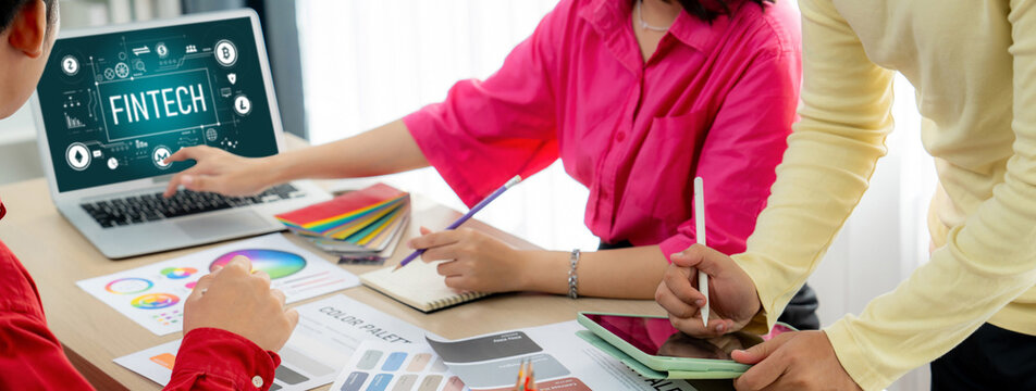 Fintech financial technology software for brisk business to analyze marketing strategy