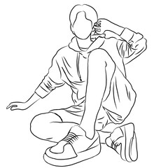 Modern Ease, Fashion Illustration of a Person in Casual Wear
 
