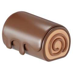 Roll cake 3D illustration