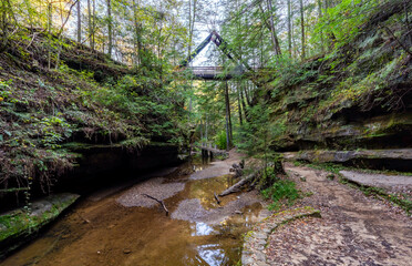 Bridge over the  upper falls Hocking Hills park