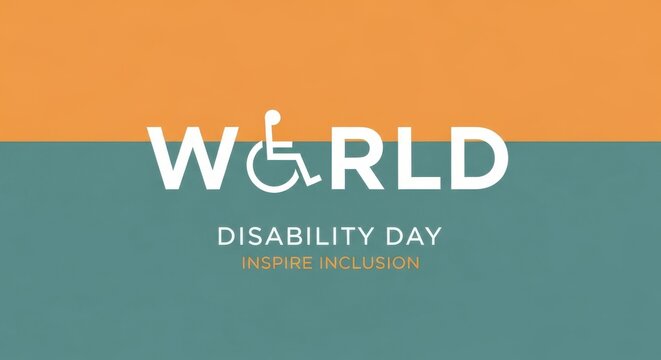 World disability day inspiring inclusion text with icon