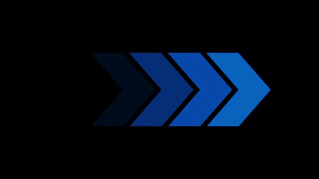 glowing Right-directional arrow loop animation. Animated arrows for the overlay video layer. arrow icon concept animation.