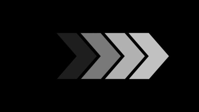 glowing Right-directional arrow loop animation. Animated arrows for the overlay video layer. arrow icon concept animation.