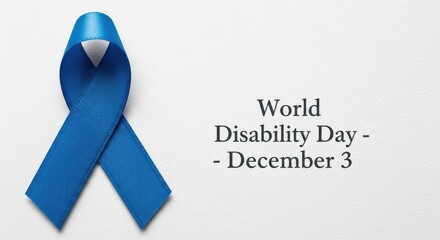 Blue ribbon for world disability day on december 3rd
