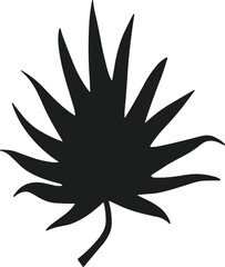 Black tropical palm leaf silhouette vector 1