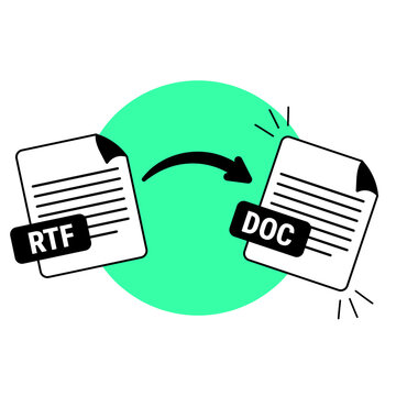 rtf to doc illustration for ui design and web design