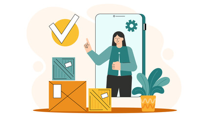 Product Packaging and Branding Concept Flat Vector Illustration