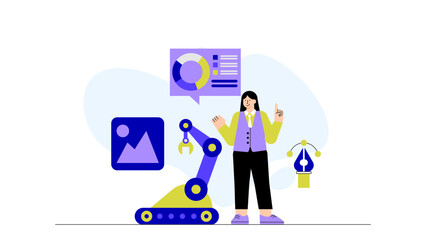 Flat Design 3D Printing for Business Prototyping Flat Vector Illustration