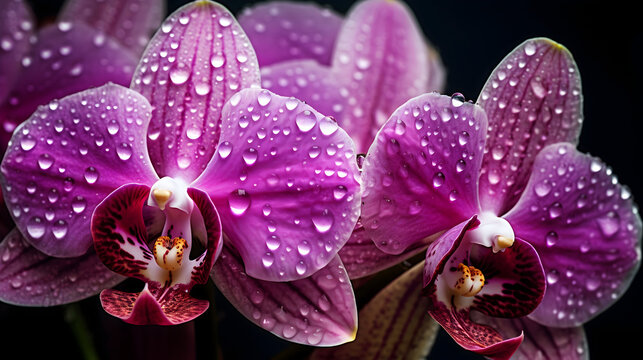purple orchid on a black background
