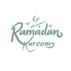 Obraz premium Ramadan Kareem Lettering in Flat Hand-Drawn Style for Islamic Greeting Design