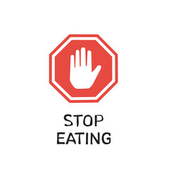 Obraz premium Stop Eating Sign in Flat Hand-Drawn Style for Ramadan Reminder Graphic