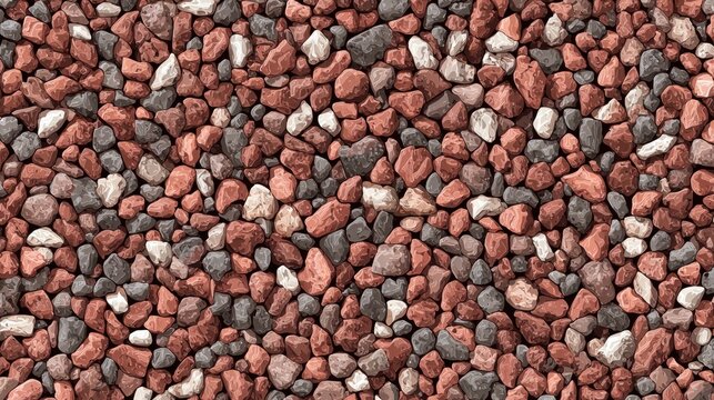 Close-up view of small, multicolored rocks