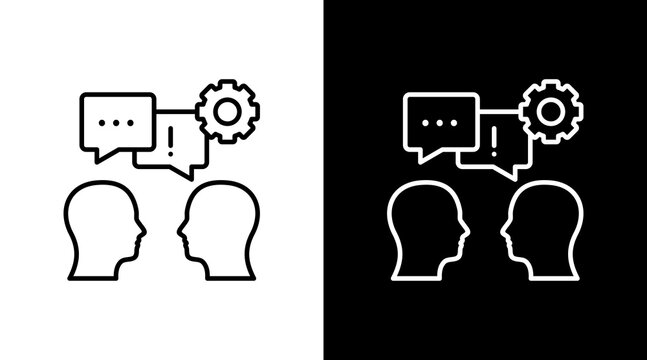 Conflict Management White Icon Set Design