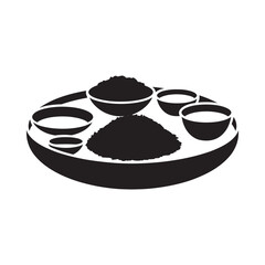 Traditional indian thali meal with various dishes and rice