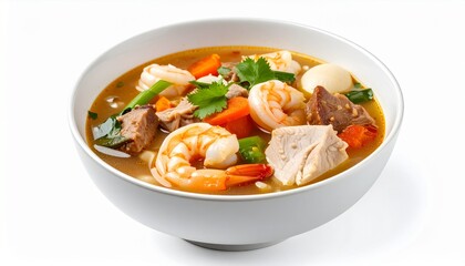Fototapeta premium Filipino Sinigang Sour Soup With Shrimp And Meat