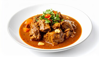 Fototapeta premium Filipino Beef Caldereta Stew In Tomato Sauce Bowl