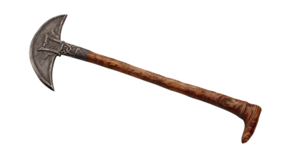 Medieval Battle Axe - Ancient Weaponry Tool on transparent background png