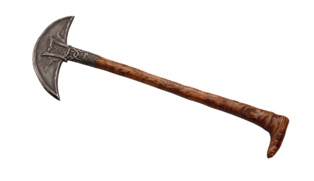 Medieval Battle Axe - Ancient Weaponry Tool on transparent background png