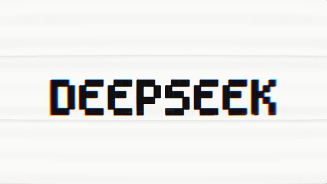 DEEPSEEK Text Animation with Retro Glitch Effect. Perfect for retro, tech, or gaming-themed videos.