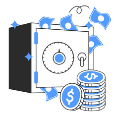 financial security  illustration for UI design and WEB design