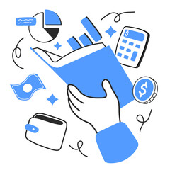 financial literacy  illustration for UI design and WEB design