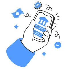 digital banking  illustration for UI design and WEB design